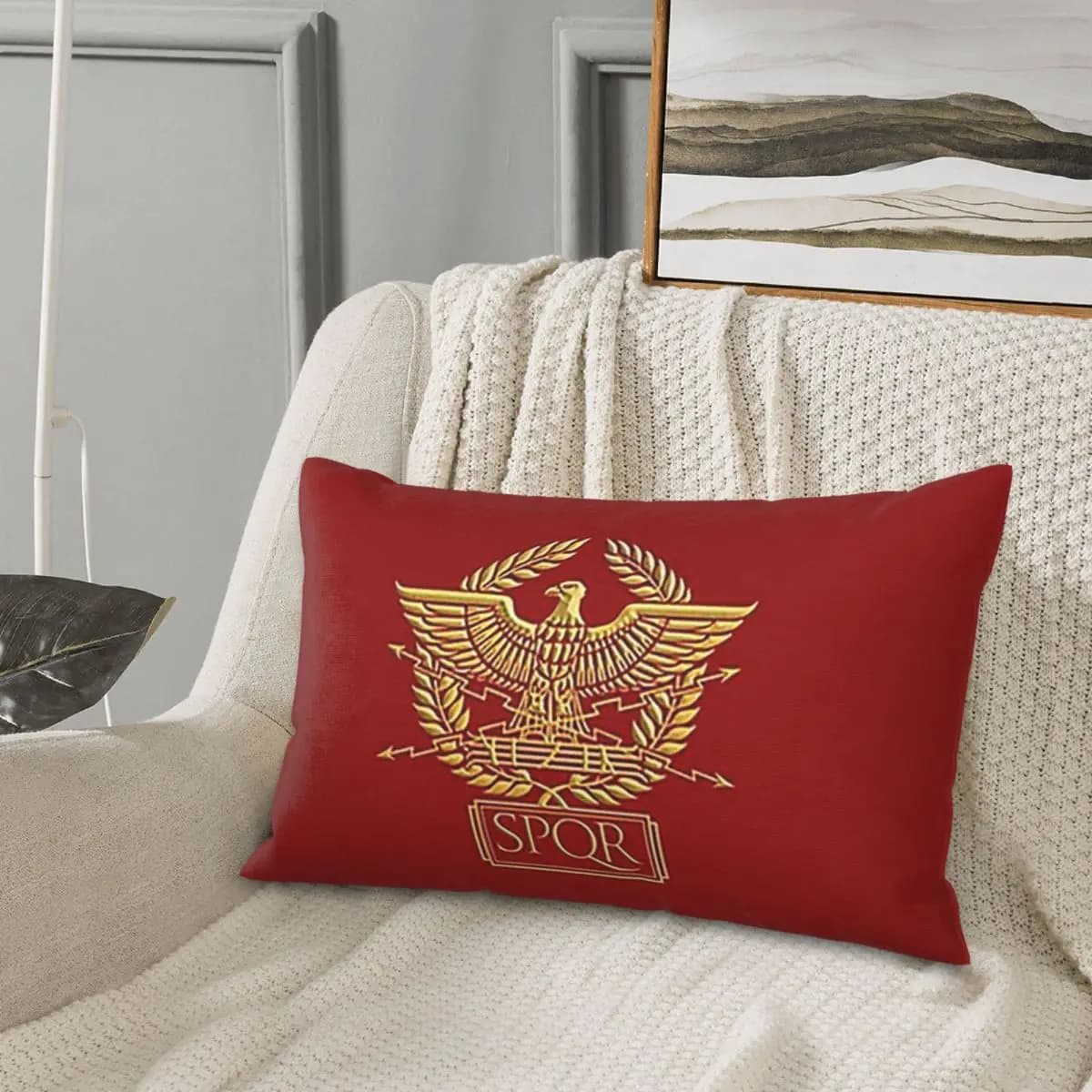SPQR-Impero Romano Standard Eagle Emblem Federa rettangolare Fodera per cuscino Decor Camera da letto Letto Comfort per la casa Cuscino di tiro