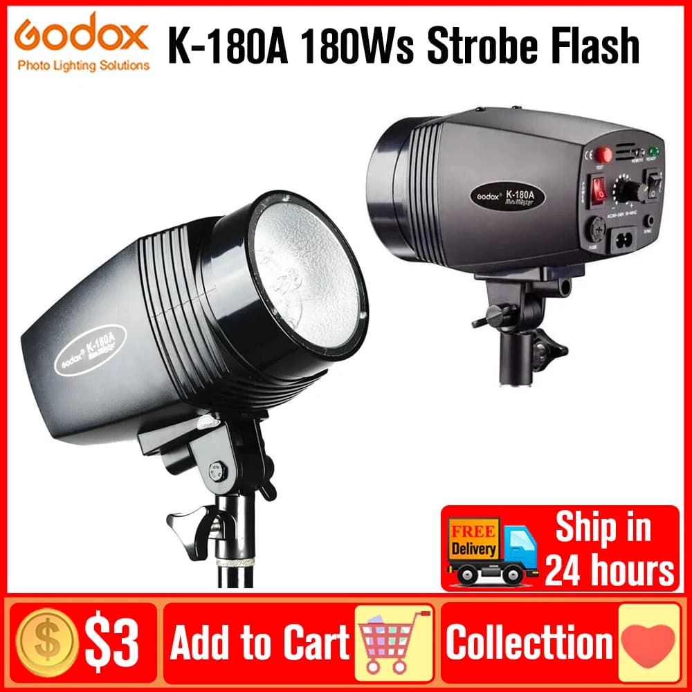 Godox K180A K-180A 180Ws Strobe Studio Flash Light Fotografia Strobe Luce di riempimento Strobe Flash Speedlite per foto video in studio