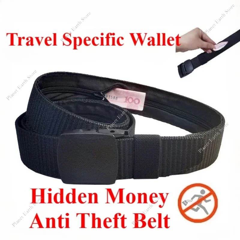 1PC Viaggio Contanti Antifurto Cintura Marsupio Donna Uomo Portatile Nascosto Cinghia di Soldi Cintura Portafoglio Marsupio Segreto Tasca Dei Soldi 120 CENTIMETRI