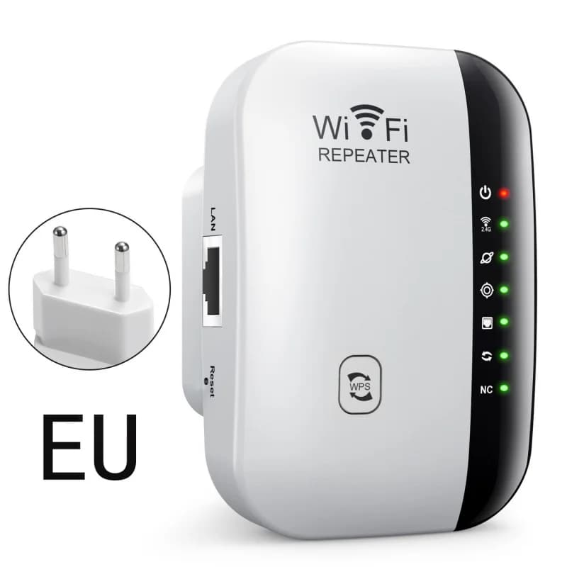 Ripetitore WiFi 300Mbps, Amplificatore di Segnale Wireless, Extender con 4/7 LED per Router Domestico, Spina US/EU/UK/AU, 3 Generazioni