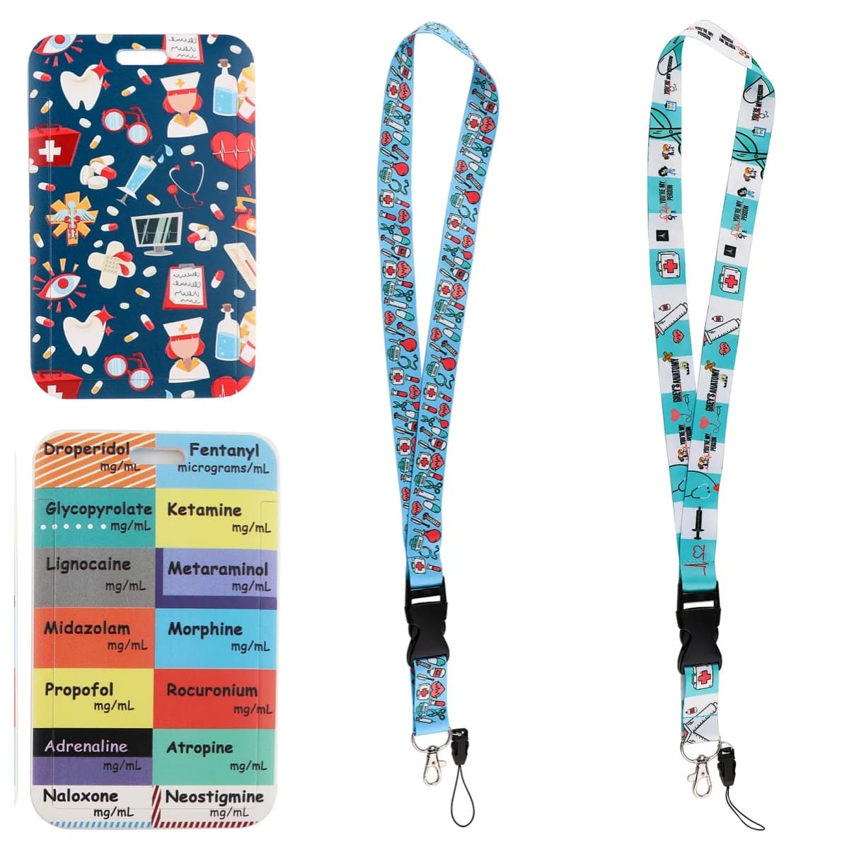 Porta credenziali per medici Cordini per infermieri per chiave Fibbia per tracolla per carta Badge Portachiavi da palestra Portachiavi Accessori Regali