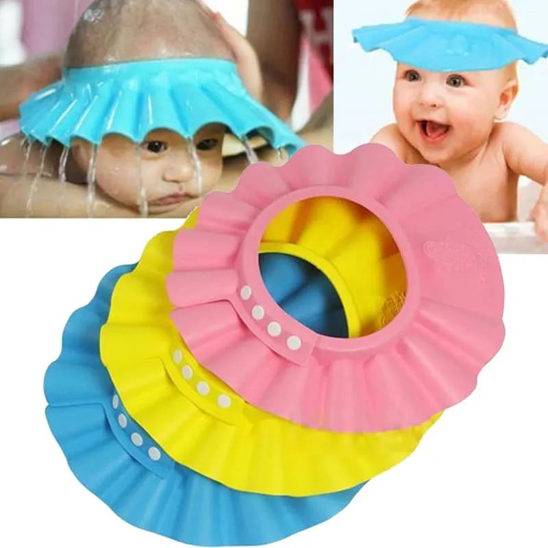 3 colori bambini regolabile sicuro Shampoo cuffia da doccia protezione da bagno berretti morbidi cappelli per bambini lavaggio impermeabile scudo per capelli 2024