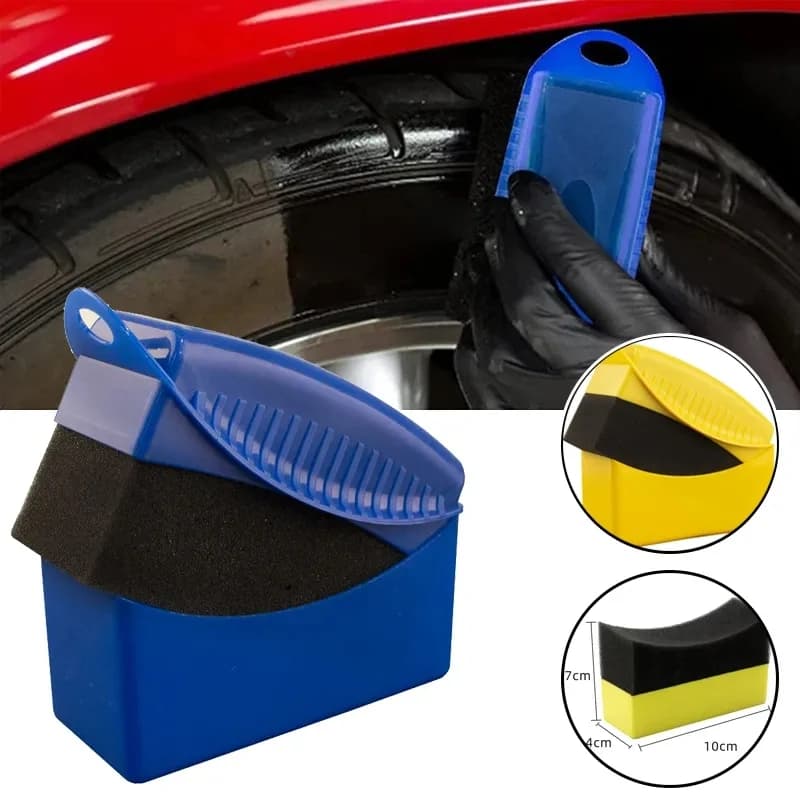 Auto wheel polishing wax sponge brush with ABS cover cleaning tires contour dressing applicator bearings accessories for details