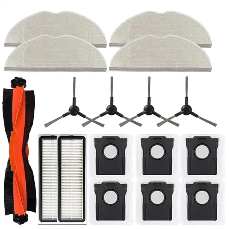 [B25B!】 Dust Bags Mop Cloths Main Side Brushes Filters 17Pcs For Dreame Mova S10/Mova S10 Plus Robot Vacuum Accessories