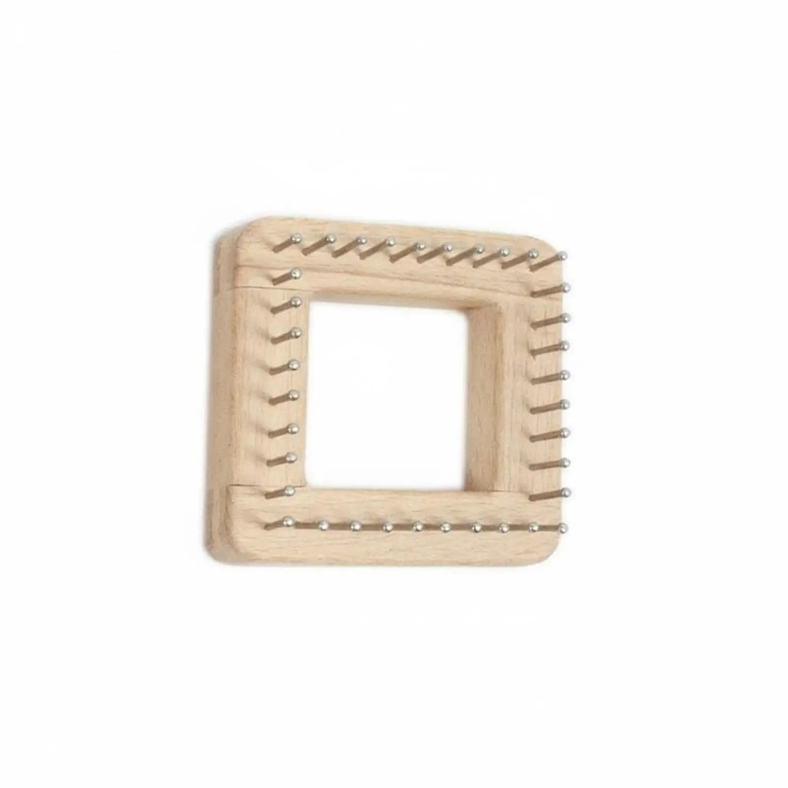 Beech Wood Weaving Loom Kit for Knitting Supplies Creative Square Loom for Hat Scarf Coaster Making with Metal Pegs