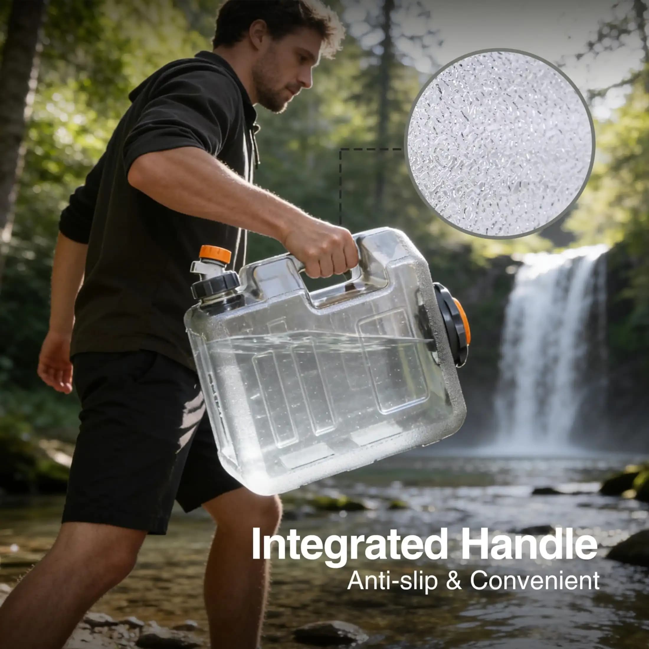 4 Gallon 15L Grey BPA Free Food Grade PC Water Storage Container With Spigot Portable Outdoor Camping Hiking Water Bucket