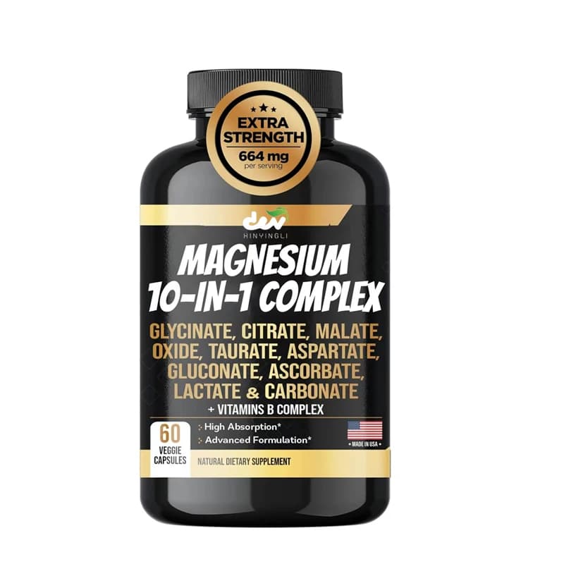 Complex supplement of vitamins and magnesium - 10 active forms, glycine, malic acid, oxide, taurine