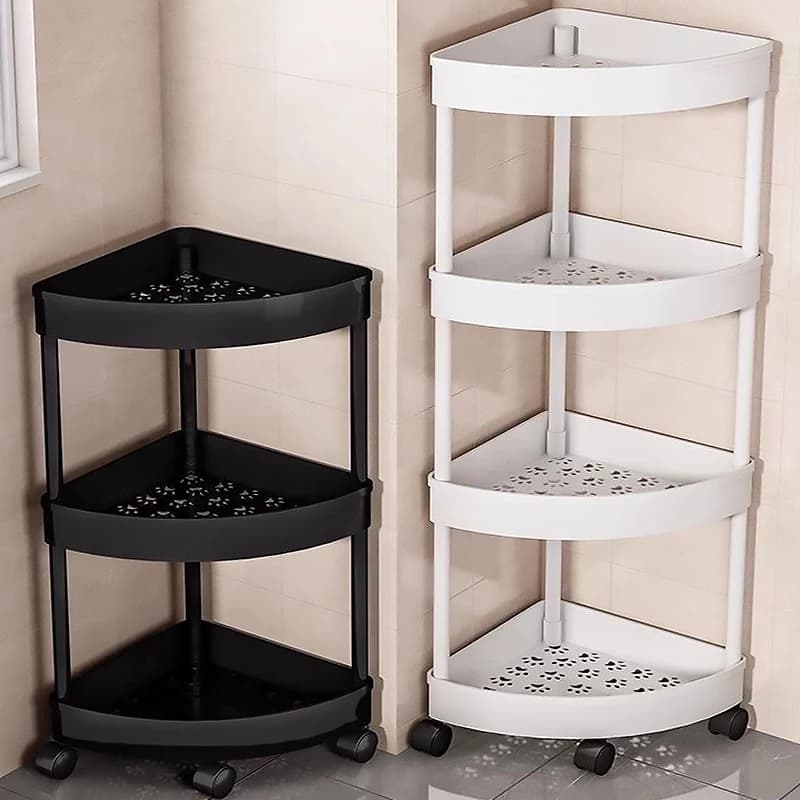 Scaffale portaoggetti mobile multistrato con ruote girevoli Scaffale per carrello piccolo Porta snack Porta carrello Organizzatore da cucina per bagno di casa
