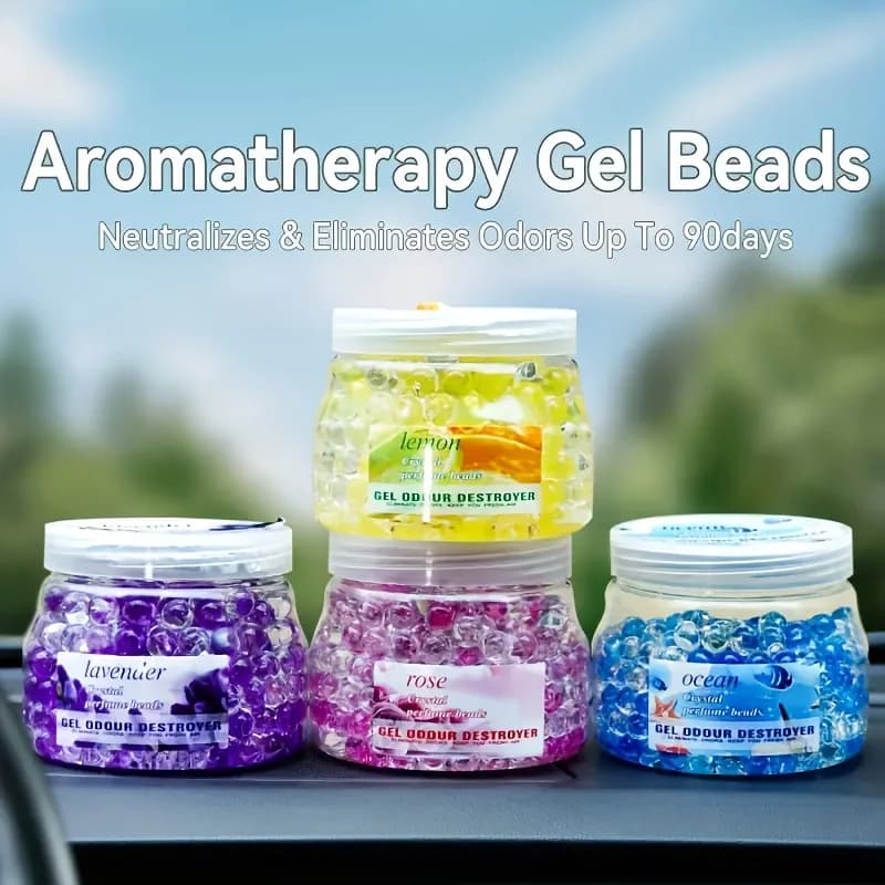 1 piece of deodorant for environments with lavender crystal beads, lemon, pink and ocean - for home, car and bathroom, long lasting fragrance, double use for car and home, suitable for Halloween, Christmas, Valentine's Day and Thanksgiving decorations
