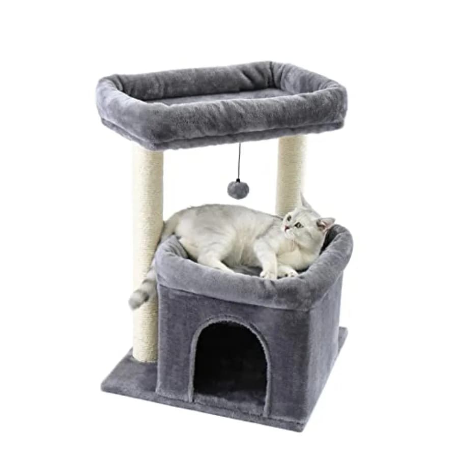 Albero per Gatti con Tiragraffi Rivestiti in Sisal e Postazione Extra-Large, Adatto per Gatti di Piccola e Media Taglia