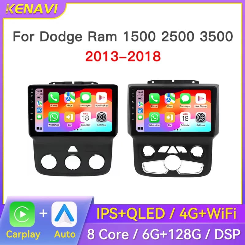 Autoradio Android Radio Per Dodge Ram 1500 2500 3500(2013-2018) Lettore Multimediale GPS Wireless Carplay Touch Screen Unità Principale