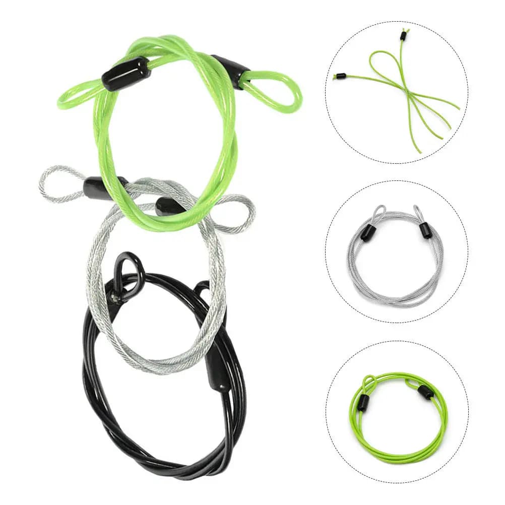 Set di 3 Lucchetti per Bicicletta con Cavo in Acciaio, Design a Doppio Anello, Resistente alla Ruggine, per Valigie, Coperture Auto, Sicurezza e Viaggi