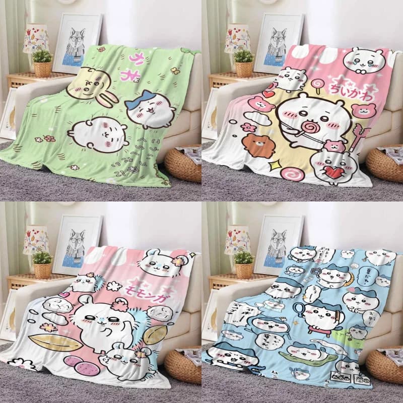 Coperta Kawaii Chiikawa Hachiware Usagi, Calda per l'Inverno, Serie Anime Cartoon, in Flanella, per Studenti e Dormitori, Coperta Doppia