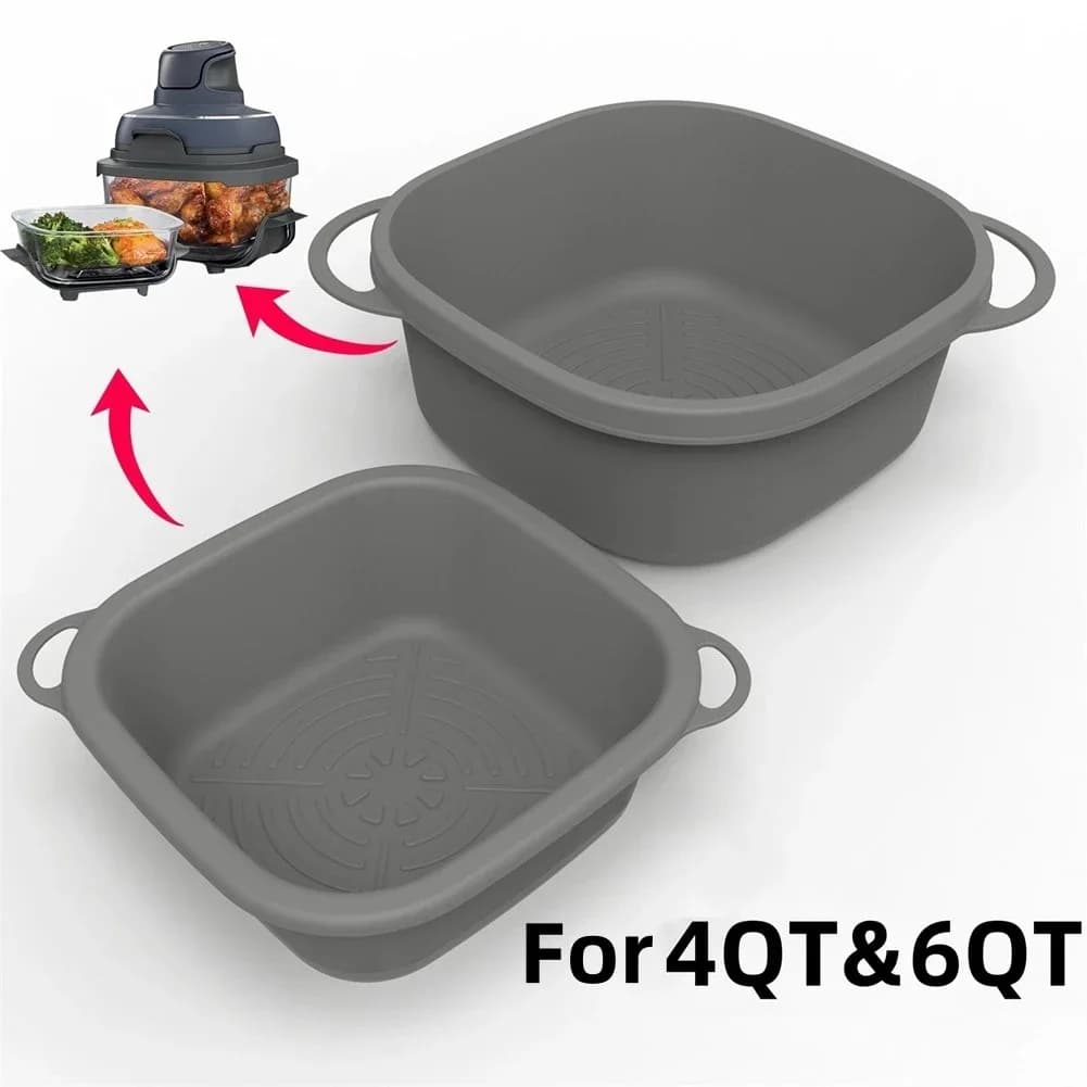 Silicone Air Fryer Baking Sheet 2 pieces for Crispi-FN101GY for 4QT and 6QT Oven Accessories Easy to remove and clean