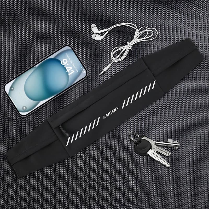HAISSKY Elastic Sports Running Bags for iPhone 17 16 15 14 Pro Max 17Air 16E 16 Plus Reflective Hinge Belt Marsupio