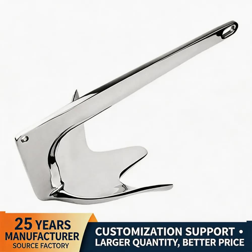 Bruce Claw Boat Anchor, 10KG 316 Stainless Steel High Holding Power Heavy Duty Marine Mooring Hardware for Yacht Kayak Fishing