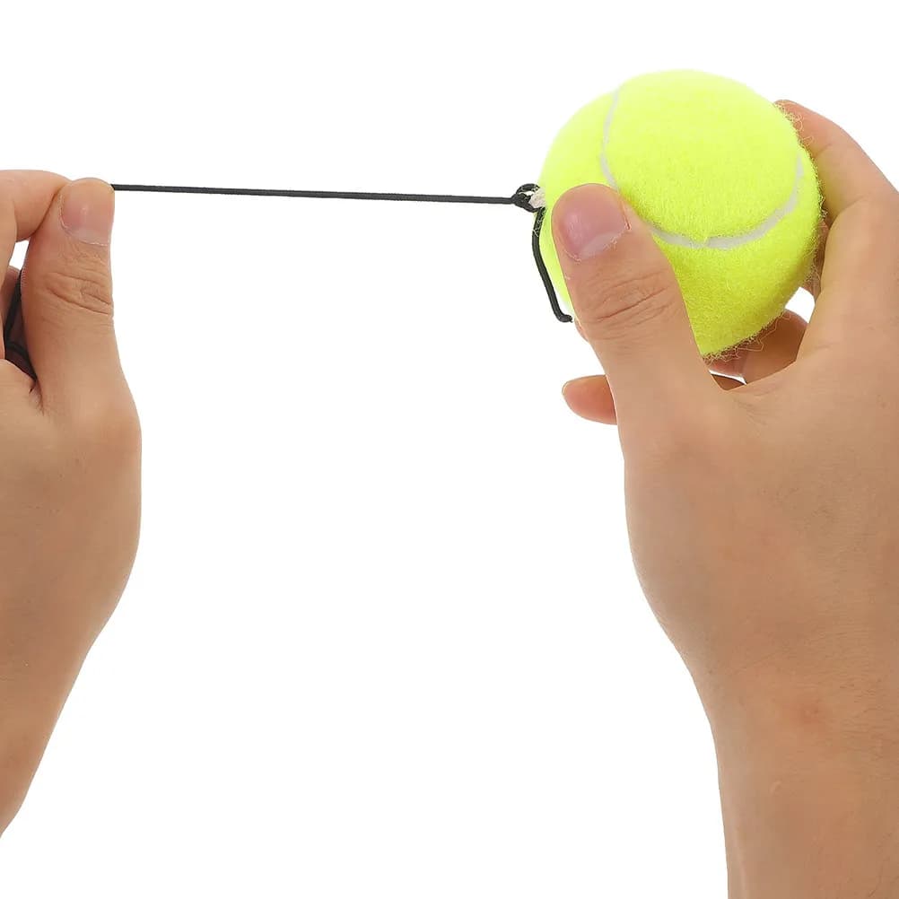 Set di 6 Palline da Tennis con Corda per Allenamento, Dispositivo di Rimbalzo per Principianti, Portatile e Salvaspazio per Pratica Individuale