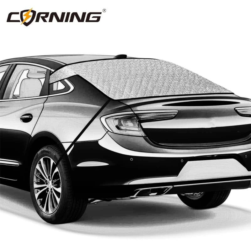 Car Rear Windshield Snow Cover 2-Layer Aluminum Foil Invisible Magnet Sunshade Universal Protector Window Windshield Block Cover
