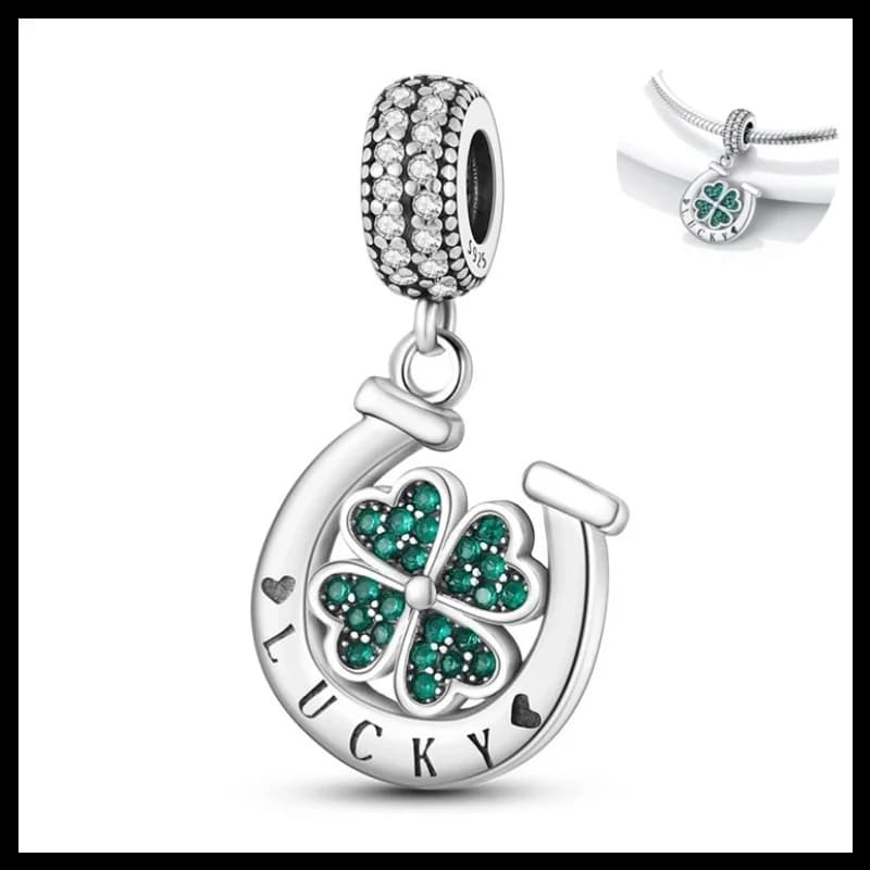Ciondolo a forma di trifoglio in argento sterling 925, compatibile con bracciali e collane fai da te, regalo per lei, ciondolo in argento.