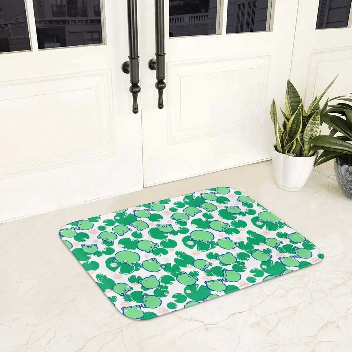 Lily Frog Cute Illustration Zerbino Anti-slip Rug Resistant Kitchen Entrance Mat House Bedroom Folders