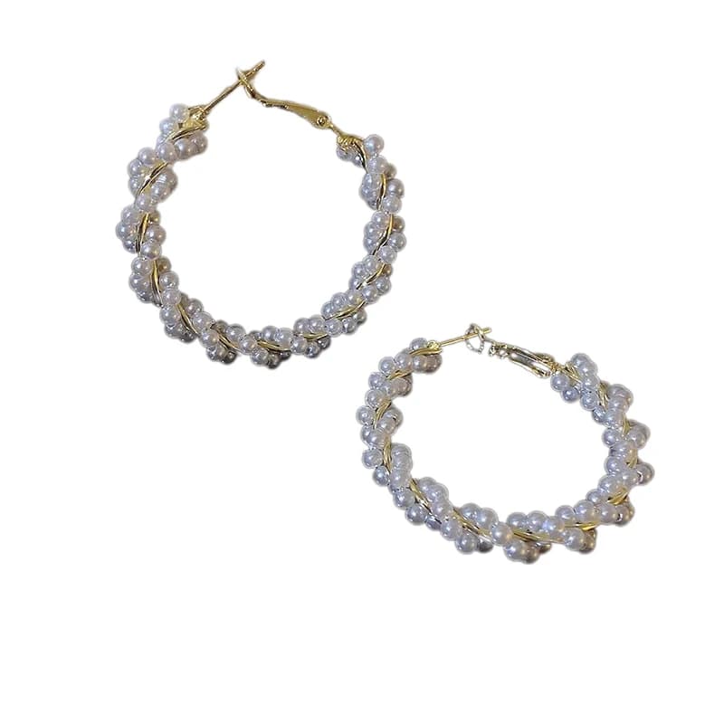 【DY】1Pair Fashion Temperament Pearls Round Earrings For Women Girls Simple Elegant Personalized Earrings Daily Accessories Gifts