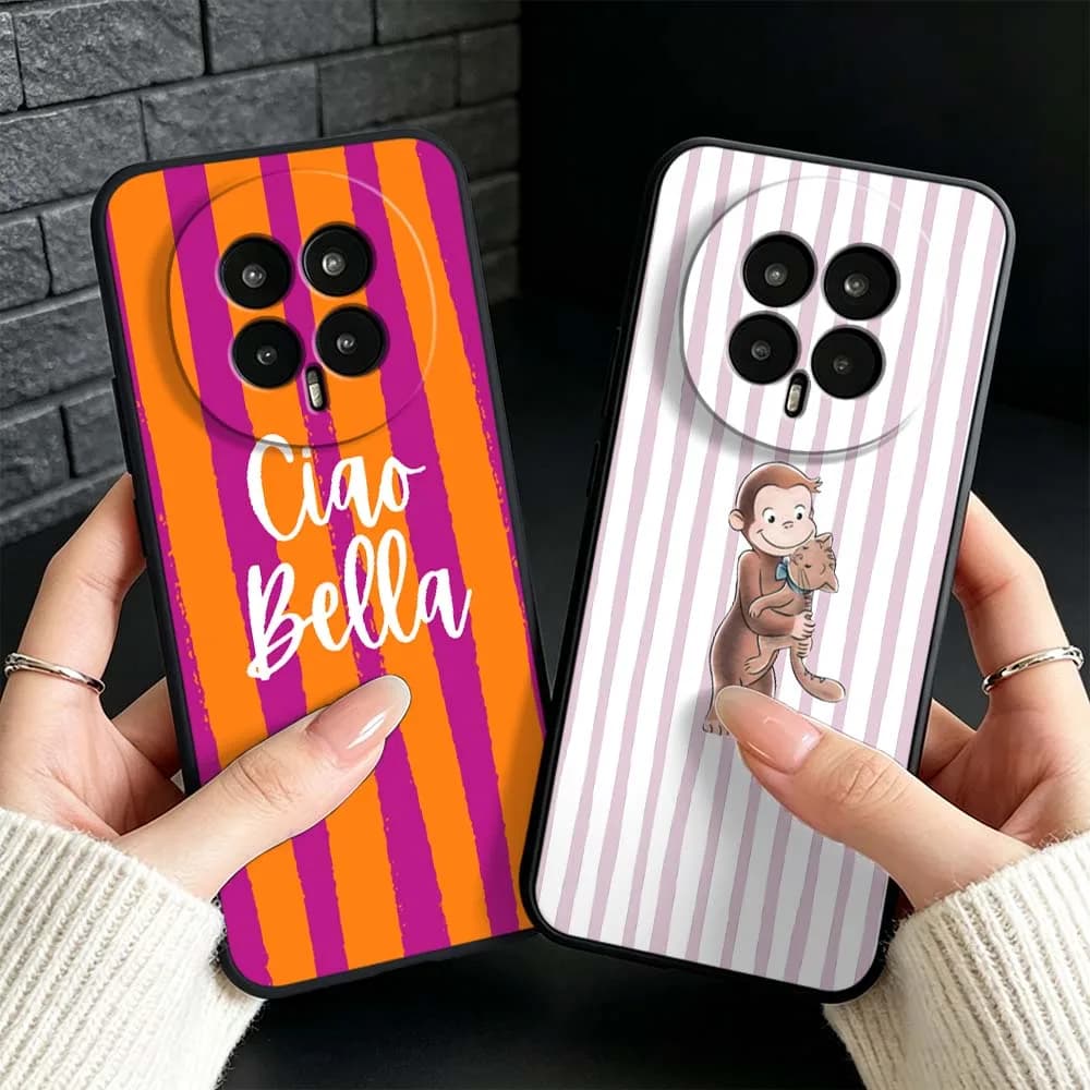 Orange Striped Minimalist For Honor 400 300 200 100 90 80 70 60 SE Smart Lite Pro Ultra GT 5G Black Soft Cover Phone Case
