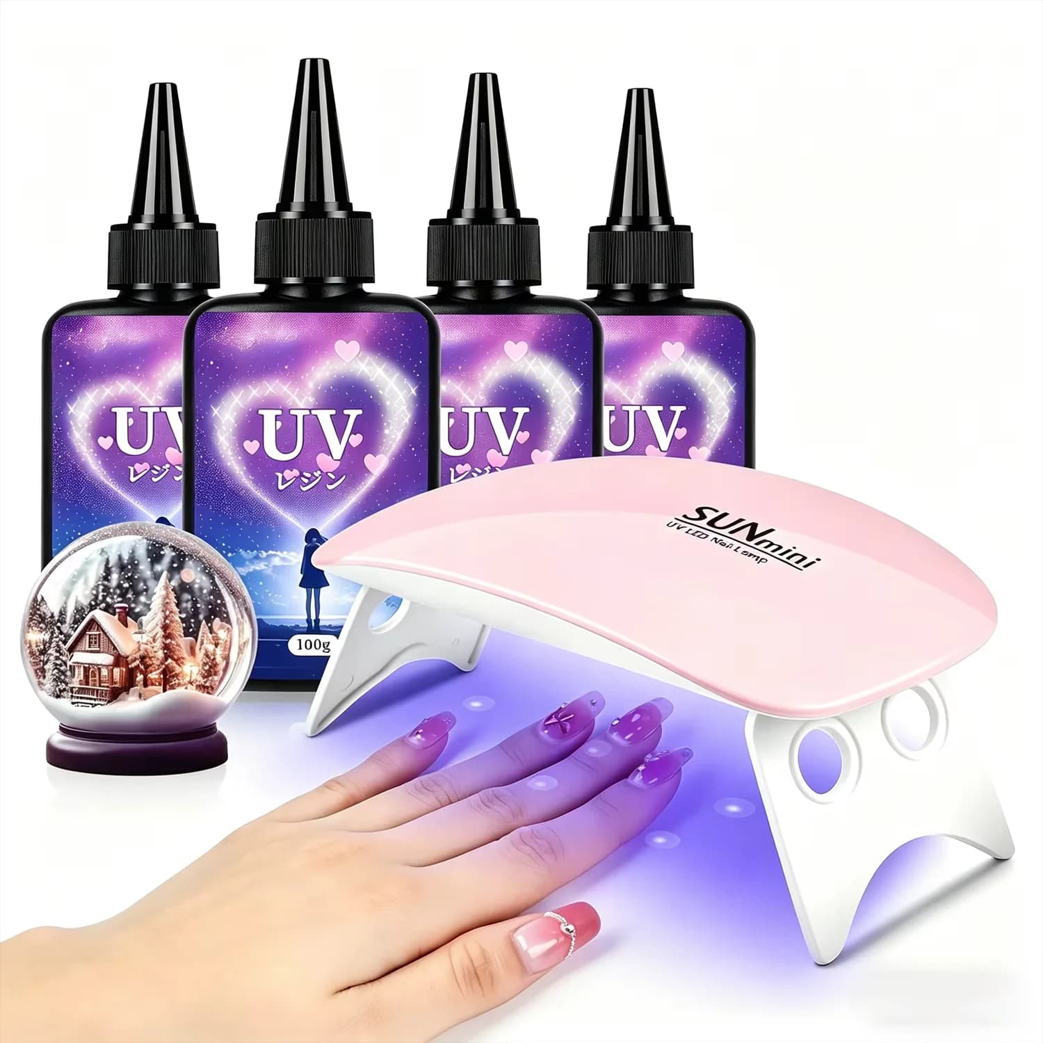 Resina UV Cristallina, Resina Epossidica Ultravioletta Sottile, Kit UV a Rapida Asciugatura e Bassa Contrazione per Artigianato, Creazione di Gioielli, Colate