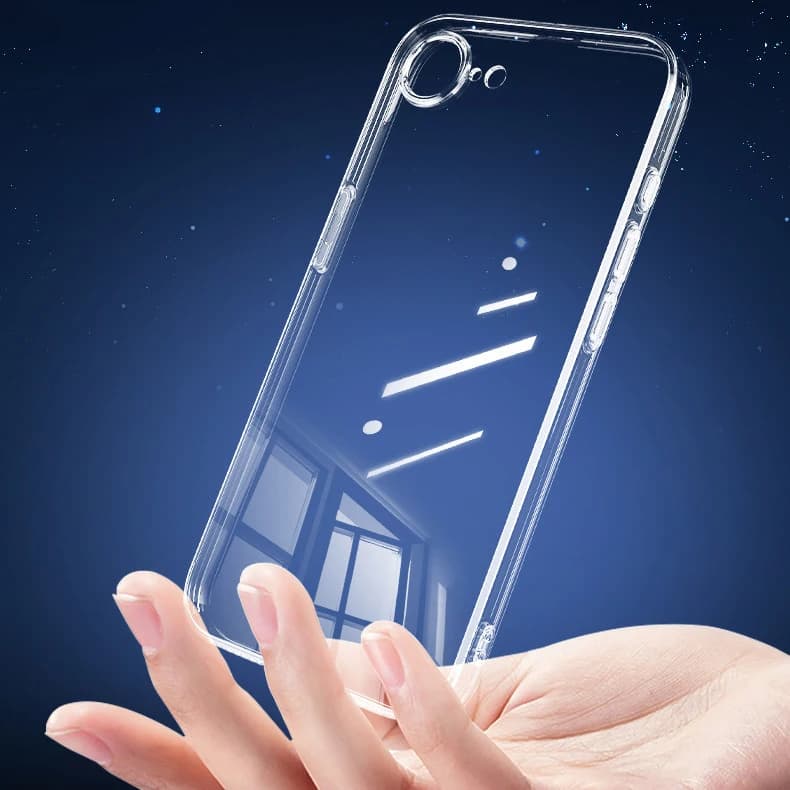 Custodia Ultra Sottile in Silicone Trasparente Cristallino per iPhone 17E 16E, Cover Posteriore Morbida in TPU Trasparente per iPhone 17e