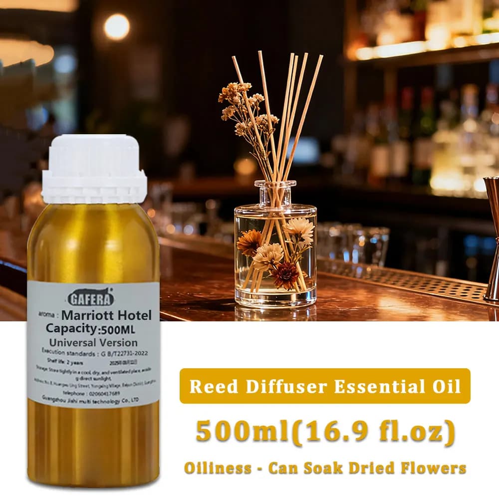 GAFERA 500ml (16.9 fl.oz) All Season Zen Tea Hilton Marriott Hotel Essential Oils - For Reed Diffuser & Flameless Aromatherapy