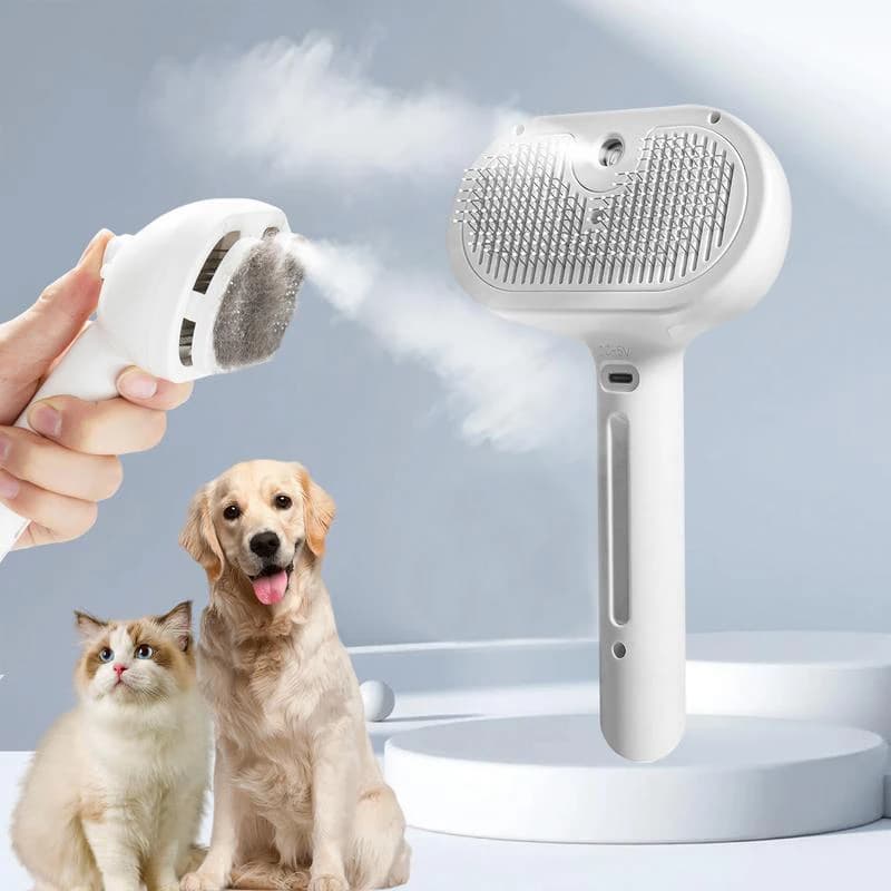 Massage steam brush for pets, round head soft comb for removal of dog hair and cats, universal accessory for grooming