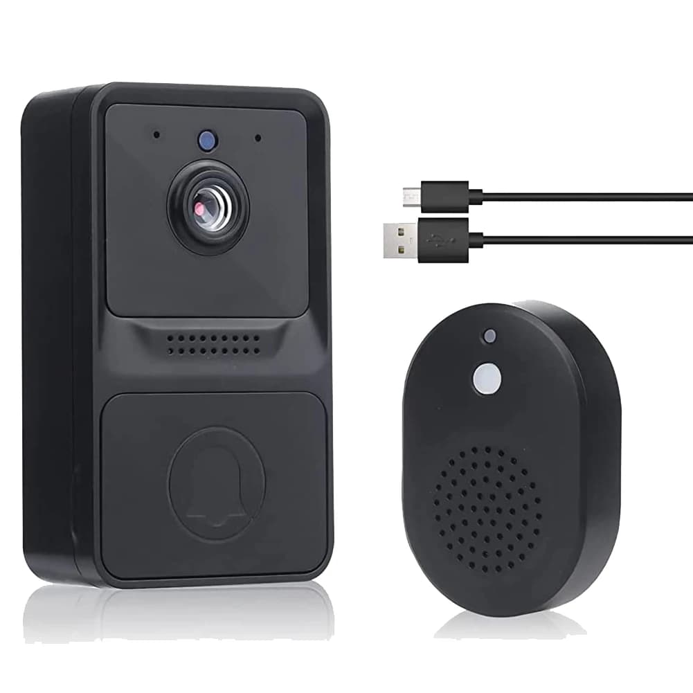 Videocitofono Campanello di sicurezza intelligente wireless Campanello con fotocamera con archiviazione su cloud, monitoraggio audio in tempo reale a 2 vie