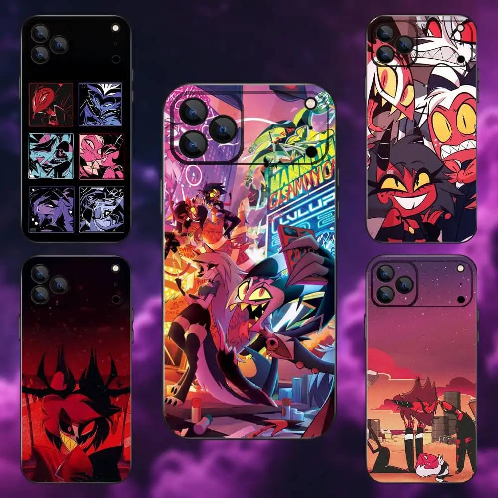 Anime H-Helluva B-Boss Phone Case For iPhone 17,16,15,14,13,12,Pro,Max,Plus,E,SE4,Air,Mini Black Soft Box
