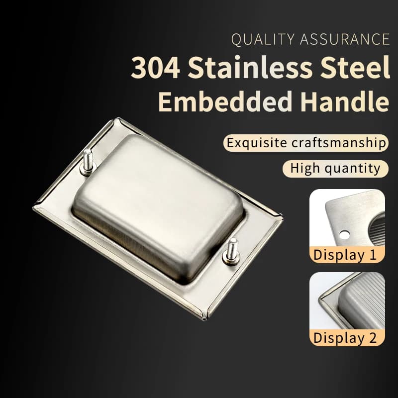 1PCS Stainless Steel Hidden Recessed Furniture Handle Square Kitchen Cabinet Drawer Cupboard Pull Door Handles