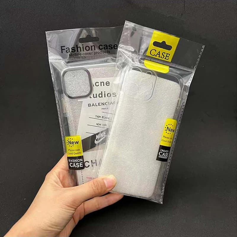 500 pz OPP Sacchetto di Imballaggio In Pelle PC TPU Copertura Del Telefono Sacchetto di Plastica Neutra Cassa Del Telefono Mobile Sacchetto di Imballaggio Trasparente sacchetto autoadesivo