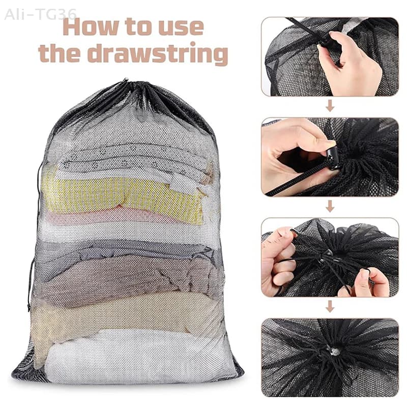 Large-size laundry net bag Washer bag with washer in solid color Anti-deformation net clothes 60x90 cm