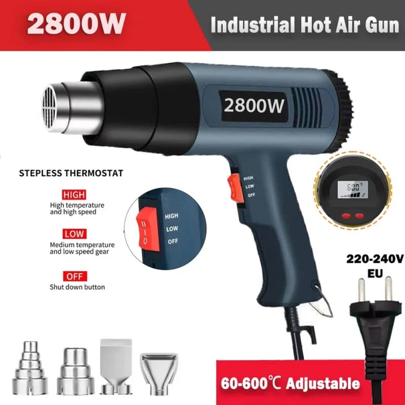 2000-2800W Costruzione Asciugacapelli Termico 220V Pistole Calore Strumento di Saldatura Temperatura Regolabile Asciugacapelli Restringimento Strumenti di Avvolgimento
