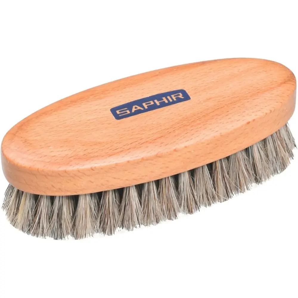 Oval Hair Brush for Shoe Polish - Brown Bristles, 5 for Polishing Leather Shoes