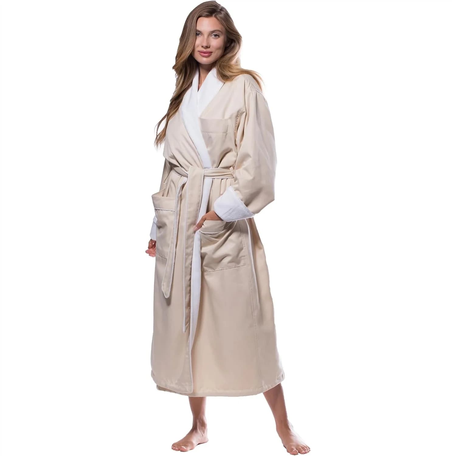 Plush Lined Bathrobe for Women - Cozy Microterry & Microfiber Robe with Pockets