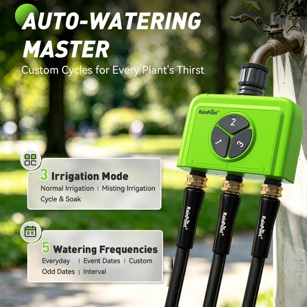 RAINPOINT WiFi Water Timer For Garden Plant 3 Zone WiFi Sprinkler Controller Smart Automatic Drip Irrigation Hose Watering Valve