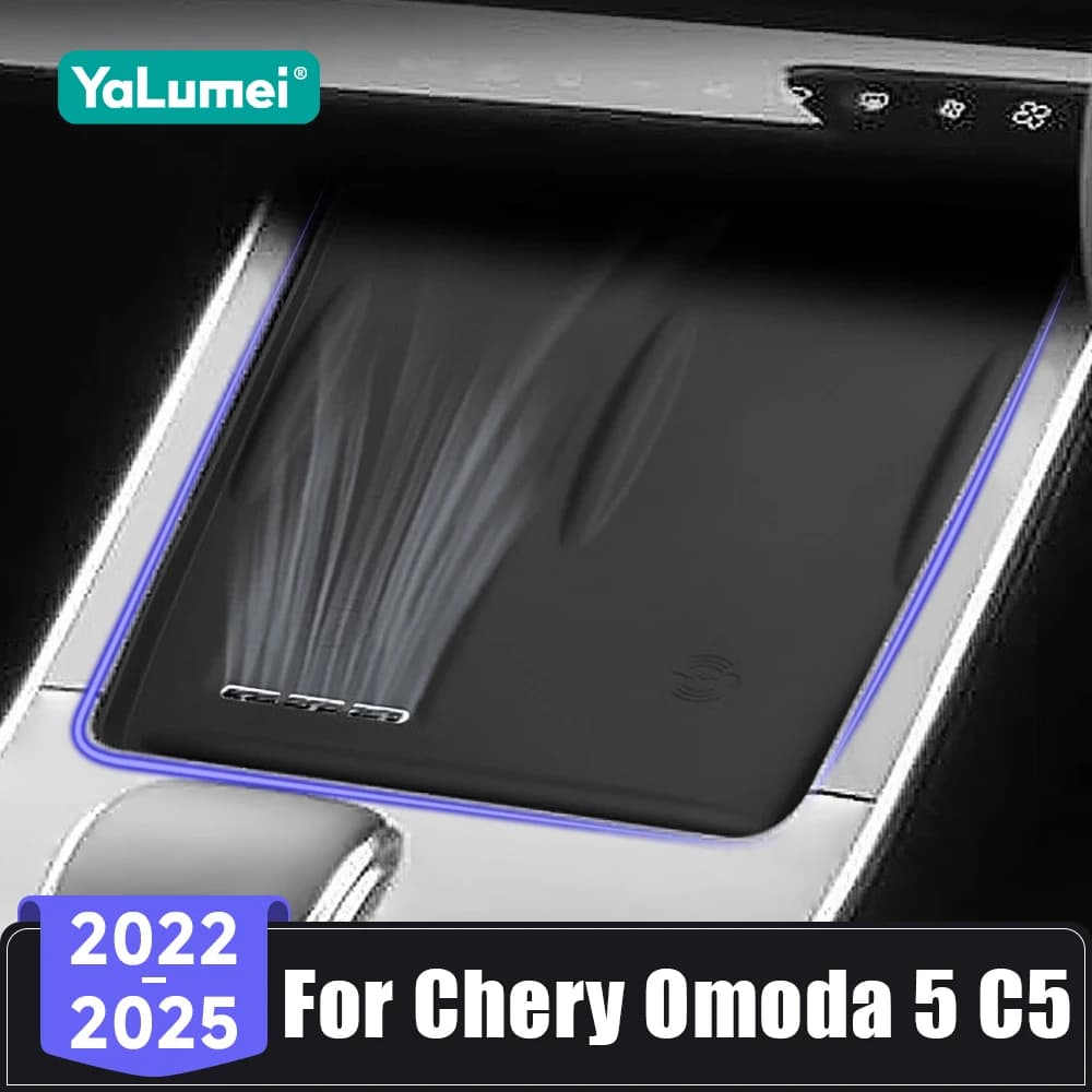 For Chery Omoda 5 C5 FX 2022 2023 2024 2025 Fuel / EV Car Wireless Charging Silicone Anti-Slip Mat Center Console Pad Accessory