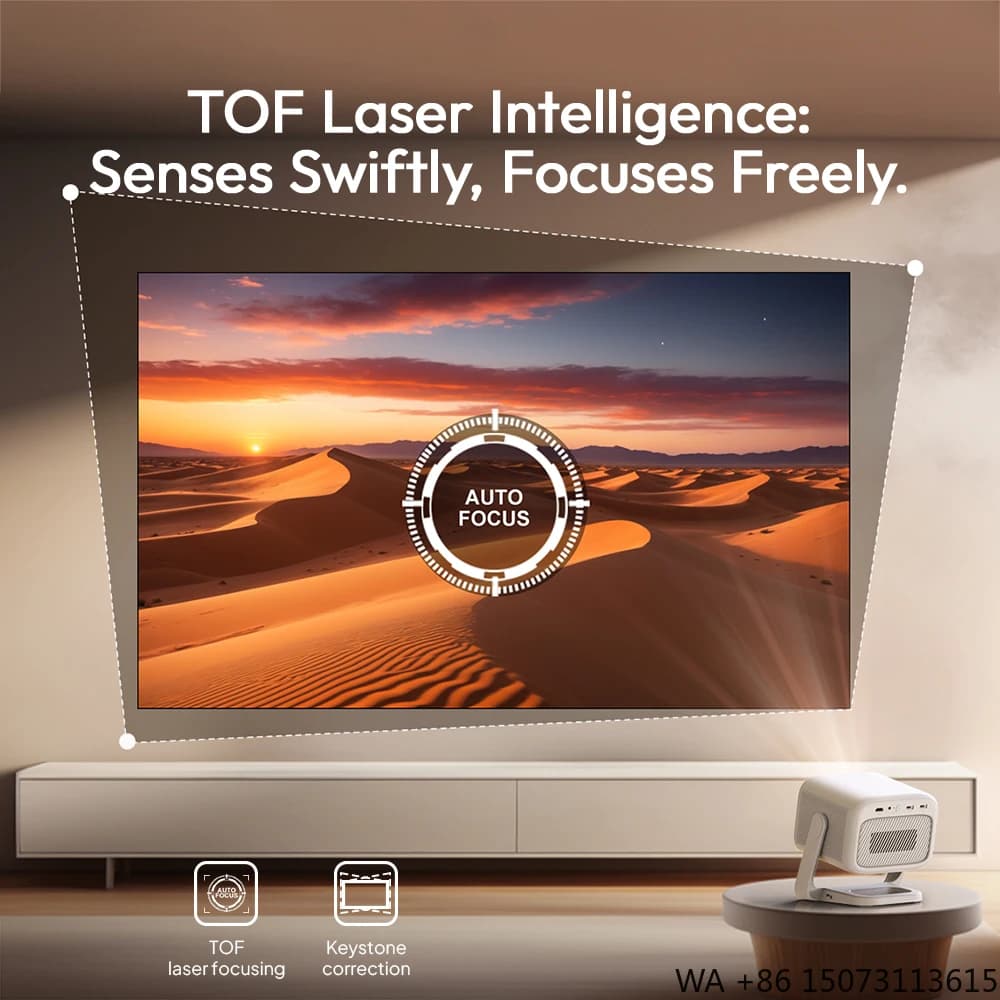 Mini Proiettore Wireless Ricaricabile Android 11 Smart, 700 ANSI Lumen, Batteria Grande con Supporto Regolabile