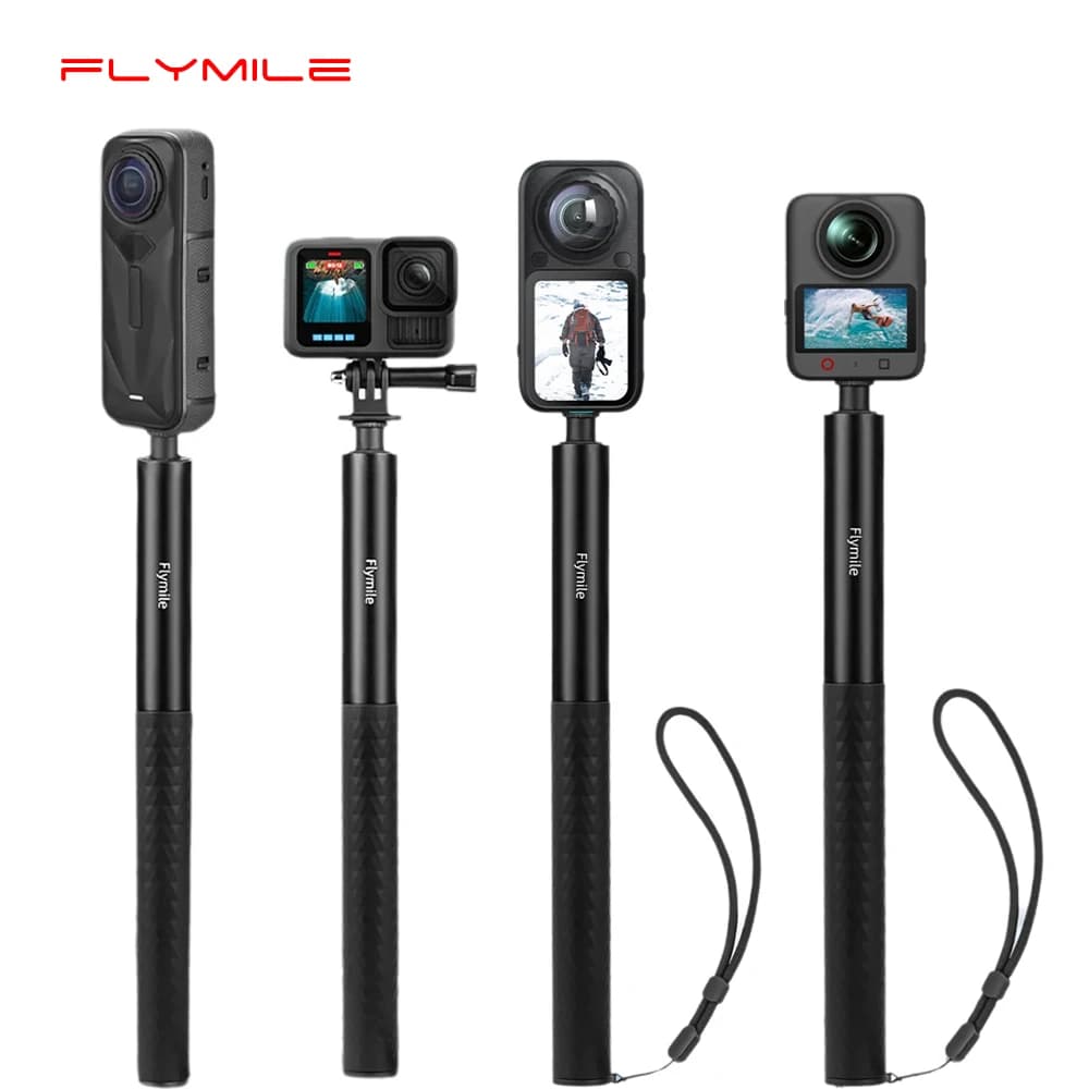 Flymile Bastone selfie invisible for DJI Osmo 360/Insta360 X5 Accessories Extension rod adjustable from 51,18 inch Handle Vlgo