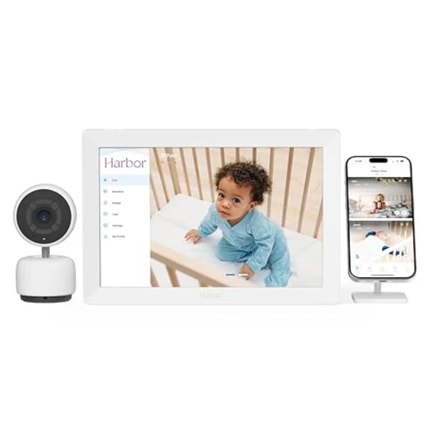 Smart Baby Monitor with 10 Tablet for Home Travel Use Plastic, Black Private, Secure, Internet-Optional, 2+ Camera Support, Lif