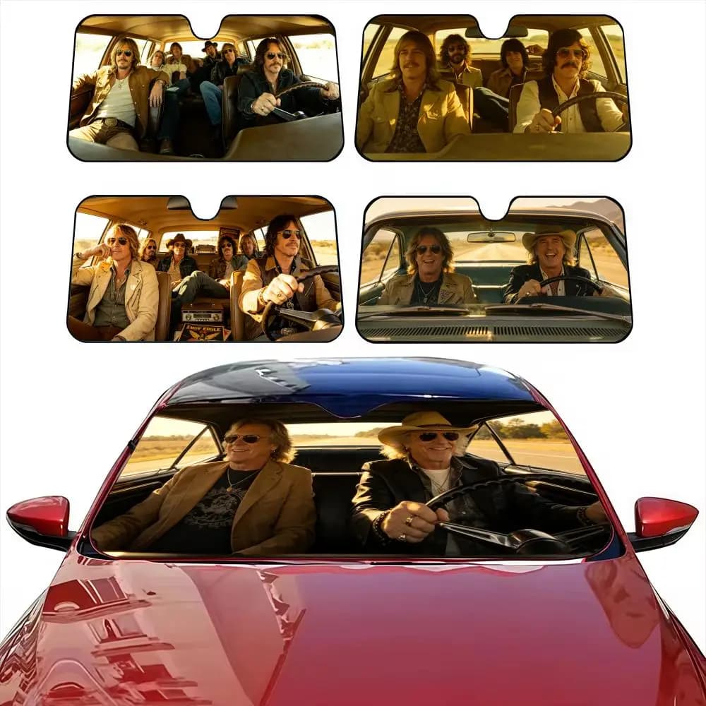 Country Rock The E-Eagles Parasole per parabrezza auto, parasole per finestrino anteriore, protezione UV, copertura isolante dal calore, parasole