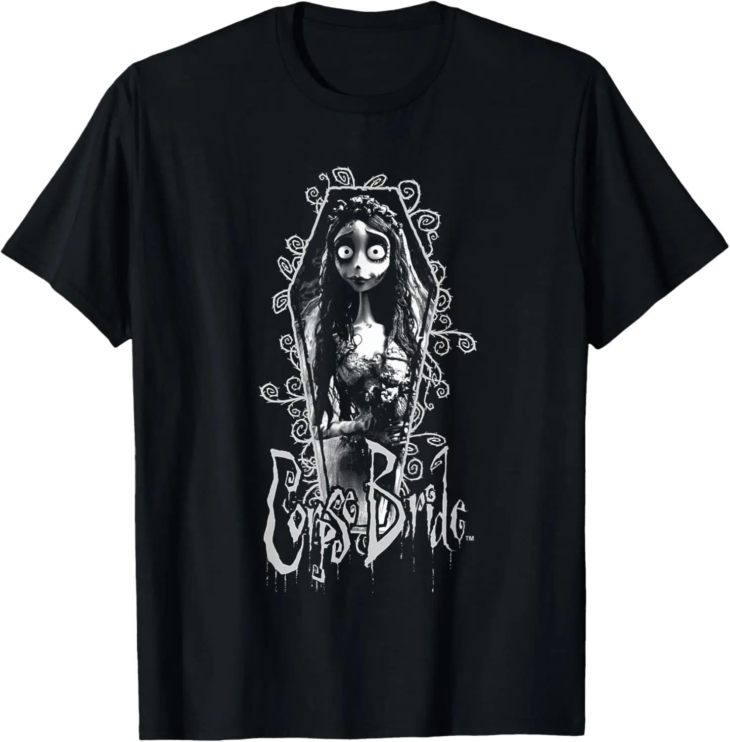 Emily Framed Coffin White Outline Movie T-Shirt