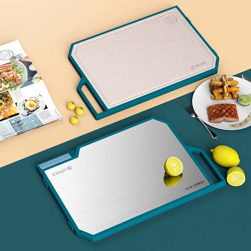 YFY cutting board stainless steel cutting board with knife sharpening double-sided, suitable for and mildew prevention