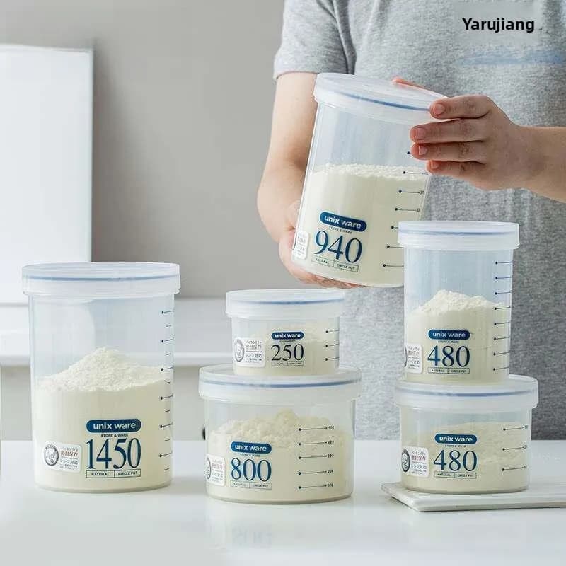 Portable Plastic Milk Powder Storage Box Protein Powder Sub-Bottle Outing Storage Canister Flour Saving Kitchen Tool Seal