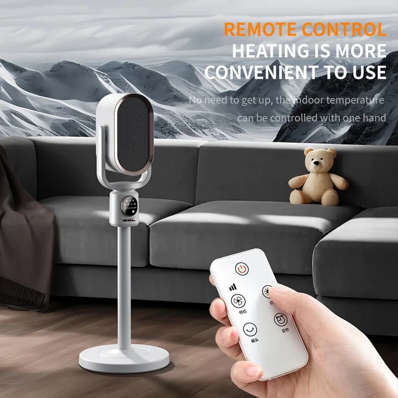 Ventilatore personale da tavolo con riscaldatore PTC portatile da 1800 W per l'home office Sistema di riscaldamento per tutta la casa Riscaldatore elettrico ad aria calda veloce