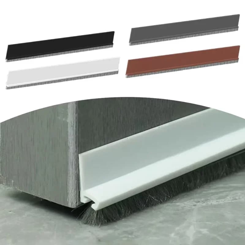 100CM Brush Seal Strip Door Bottom Seal Strip Insectproof Soundproof Door Bottom Seal Strip Door Stop Self-adhesive Strip
