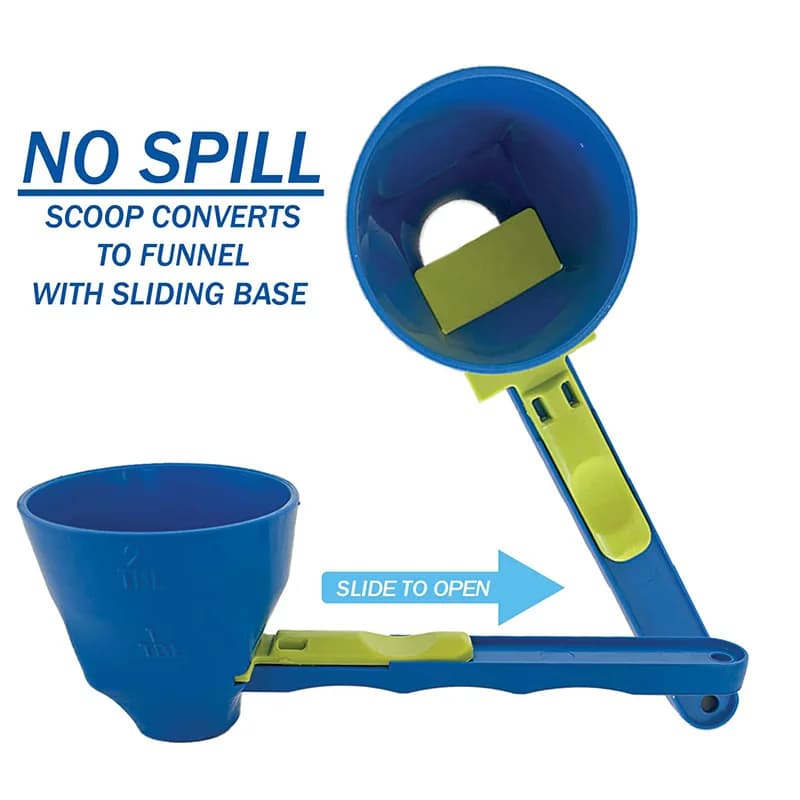 Funnel Dosor Without Disorder Creative Sliding Cucchiaio for Powder Protein Anti Colino Cucchiai dosatori Kitchen Accessories
